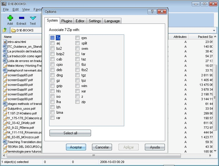 Screenshot of 7 Zip