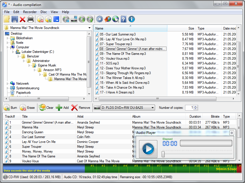 CD Burner XP main menu Screenshot