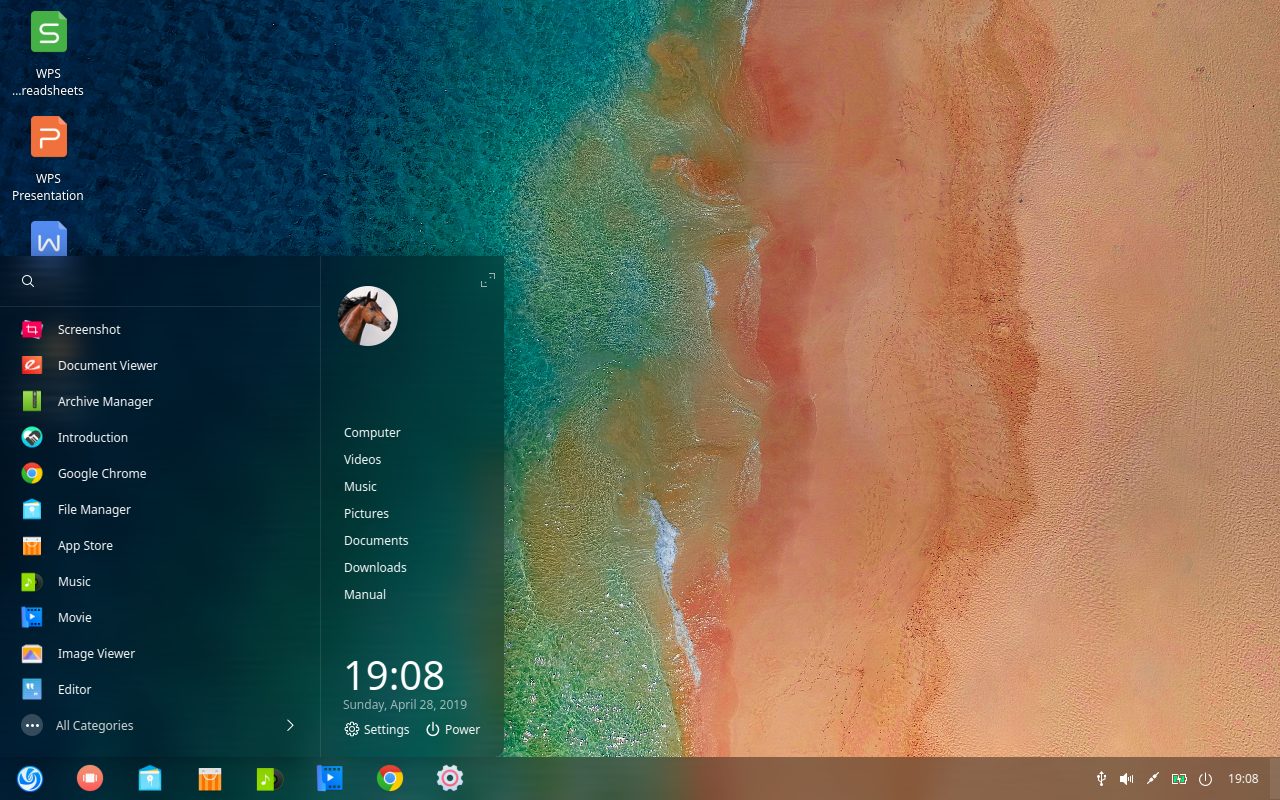 app launcher start menu style