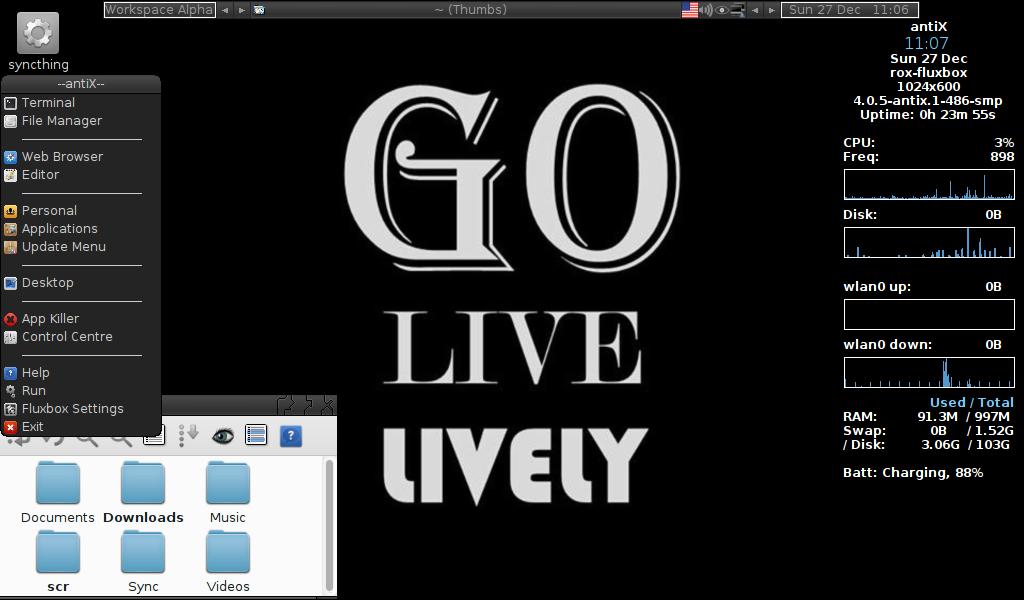 AntiX Linux desktop