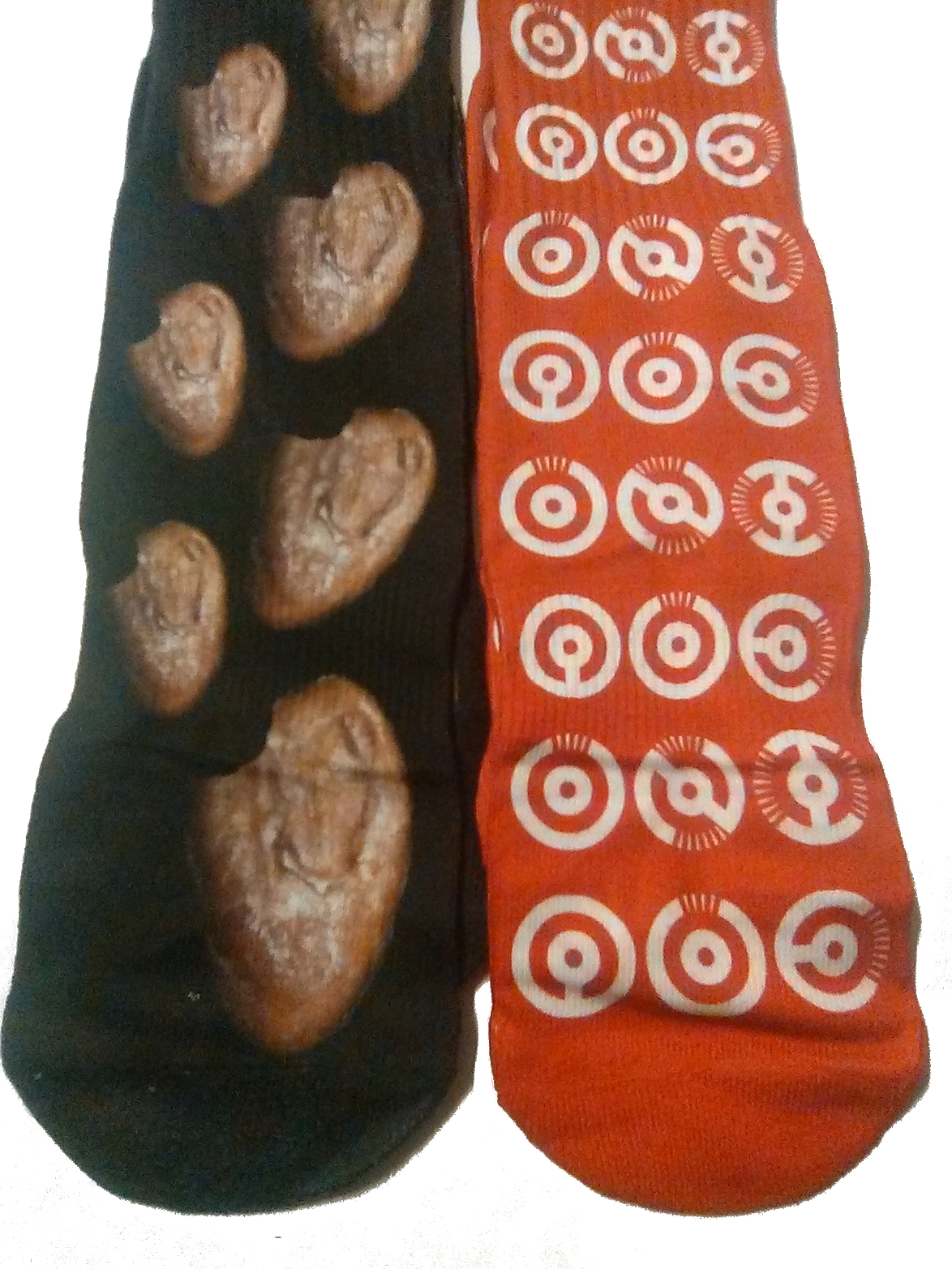 Motsu socks with honey buns and the Unique album art