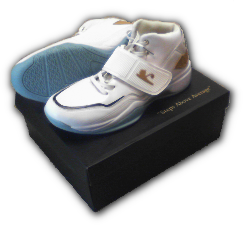 Bottom of White Negash basketball shoe