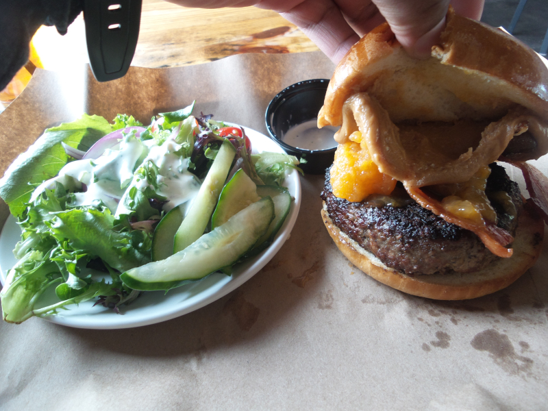 Peanut butter and jelly burger