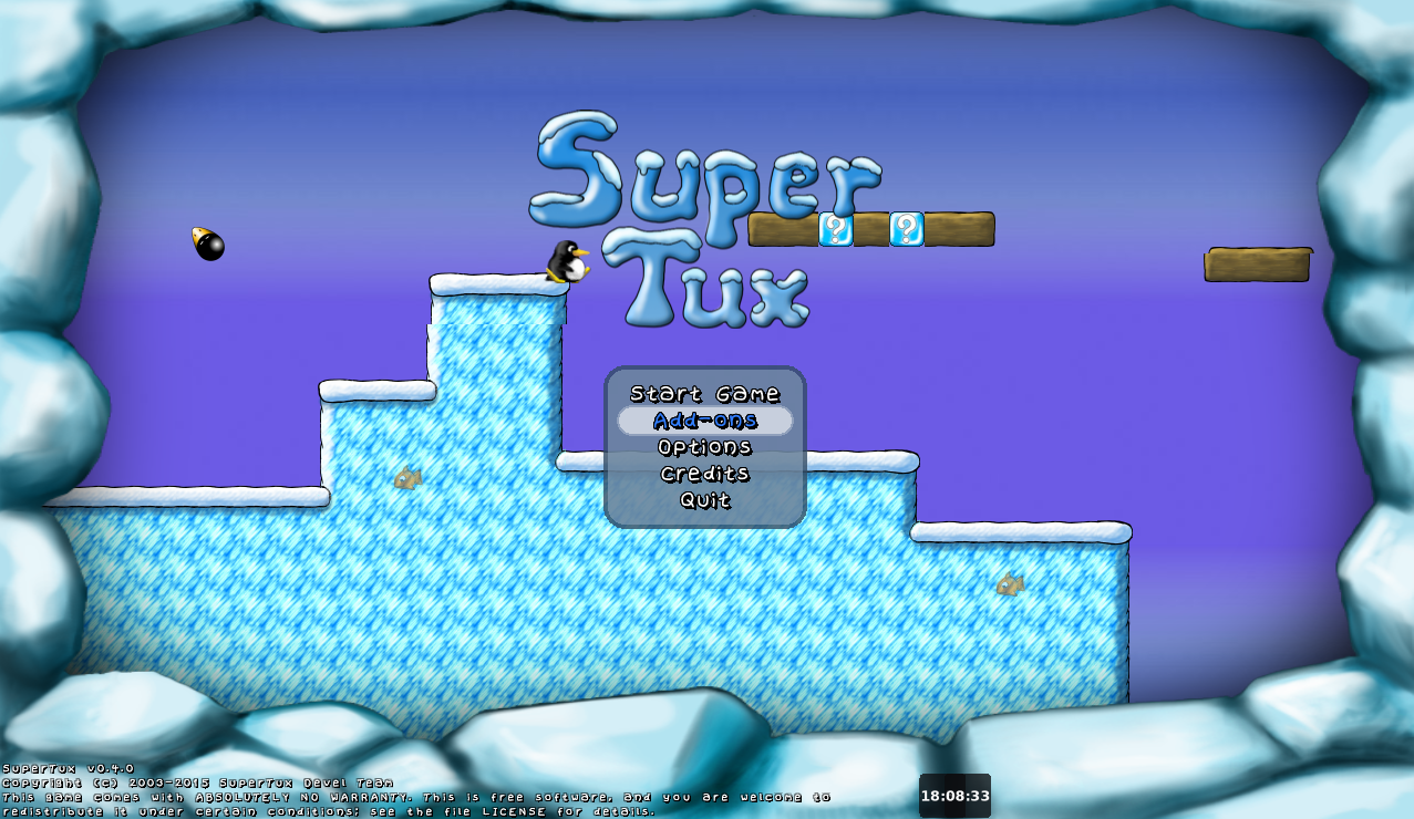 SuperTux main screen