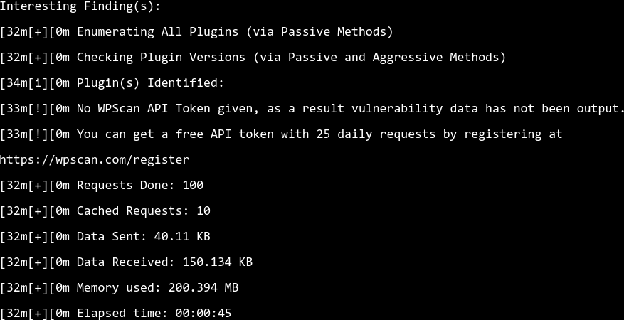 WPScan results